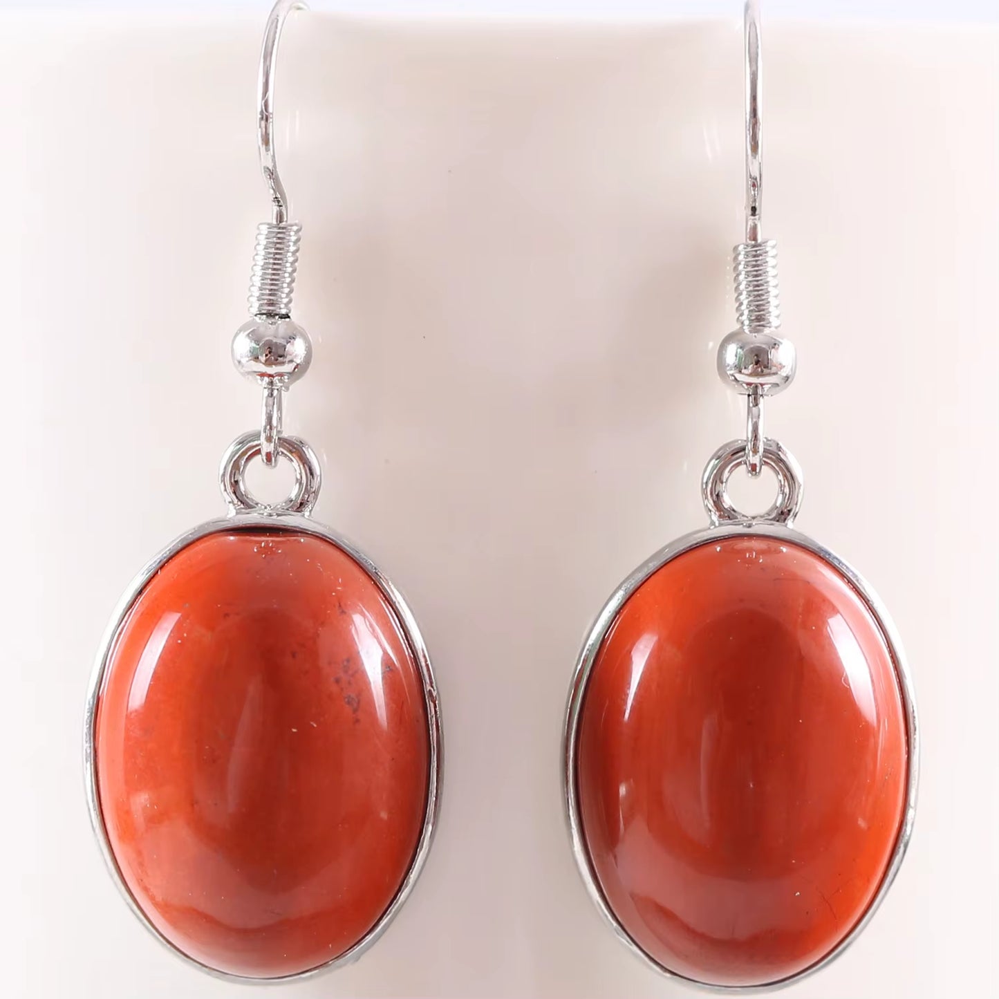 Natural Stone White Opal Howlite Dangle Earrings for Women Gem Blue Lapis Cabochon CAB Oval Beads Drop Earrings
