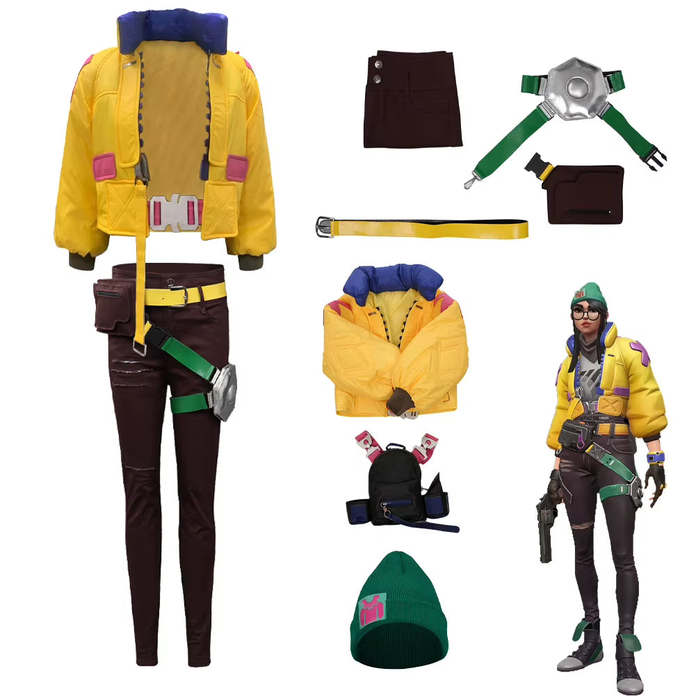 Valorant Killjoy Cosplay Costume Coat Bag Outfits Halloween Carnival Suit