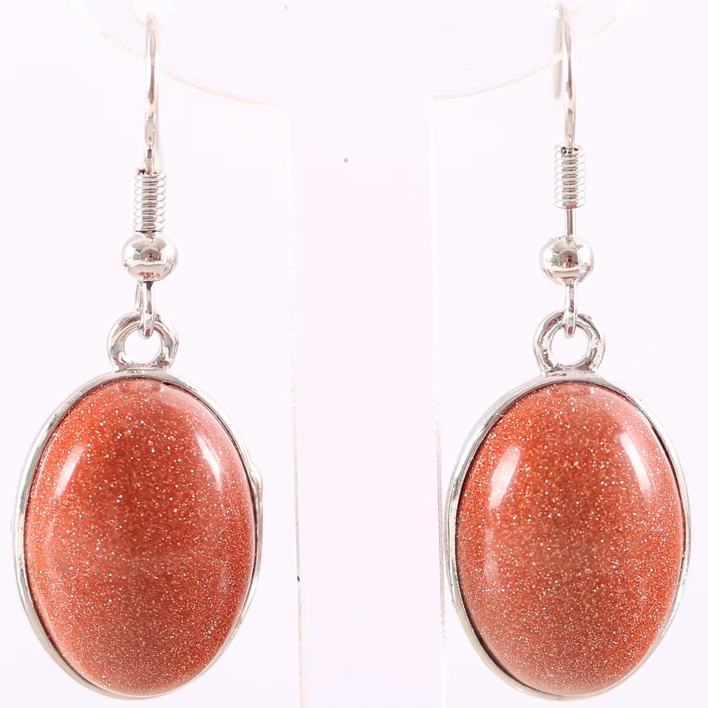 Natural Stone White Opal Howlite Dangle Earrings for Women Gem Blue Lapis Cabochon CAB Oval Beads Drop Earrings