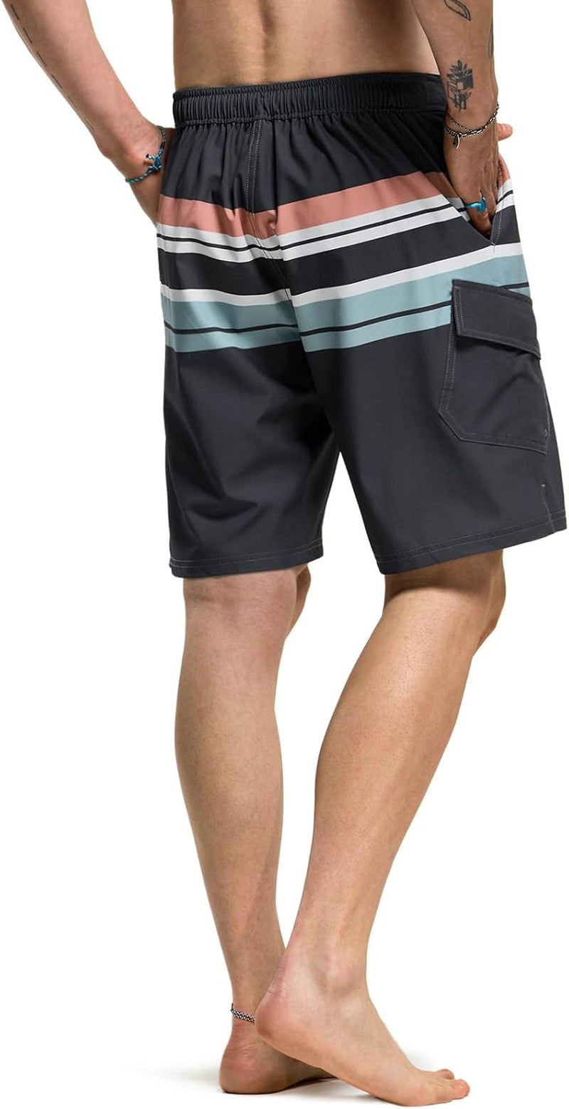 Men'S Swim Trunks, Quick Dry Swimming Beach Board Shorts, Lightweight Swimwear Bathing Suits with Pockets